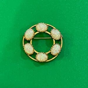 Vintage Catamore signed Opal Brooch 1/20 12k GF